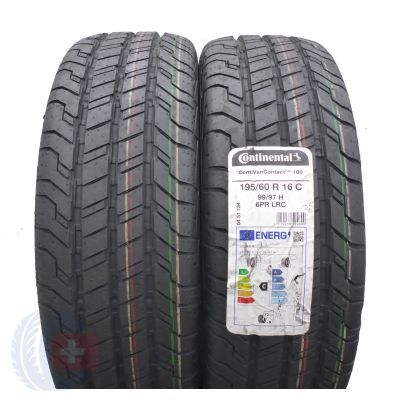 4. Opony 195/60 R16C 4x CONTINENTAL 99/97H ContiVanContact 100 Letnie 2022 Jak Nowe