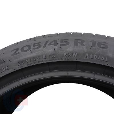 7. Opony 205/45 R16 4x CONTINENTAL 83W PremiumContact 6 Letnie 2020 Nieużywane 
