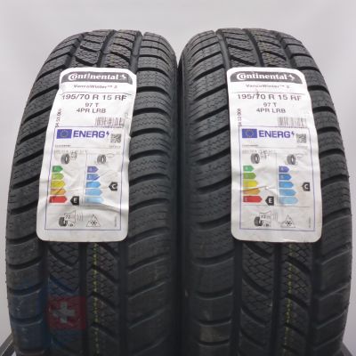 4. Opony 195/70 R15 2x CONTINENTAL 97T VancoWinter2 Zimowe 2022 Nieużywane