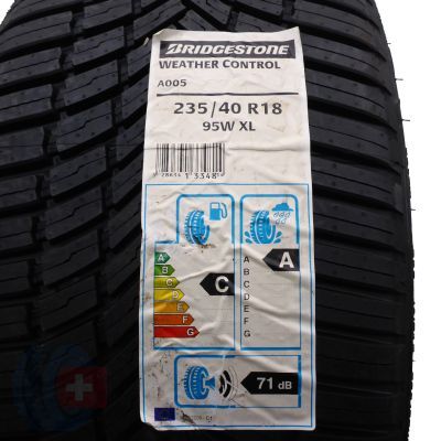 3. 2 x BRIDGESTONE 235/40 R18 95W XL WeatherControl A005 Wielosezon 2019 Jak Nowe