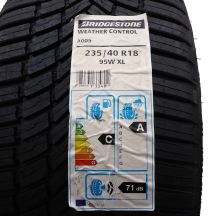 3. 2 x BRIDGESTONE 235/40 R18 95W XL WeatherControl A005 Wielosezon 2019 Jak Nowe