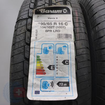 2. Opony 195/65 R16C 2x BARUM 104/102T Vanis2 Letnie 2021 Nieużywane