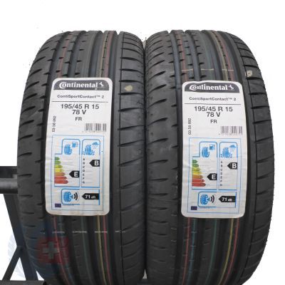 3. 4 x CONTINENTAL 195/45 R15 78V ContiSportContact 2 Lato 2021 Jak Nowe Nieużywane