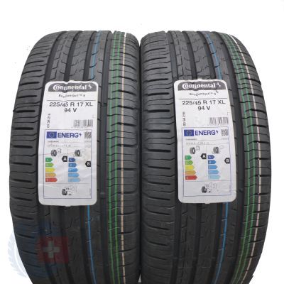 2 x CONTINENTAL 225/45 R17 94V XL EcoContact 6 Lato 2023 Jak Nowe Nieużywane 